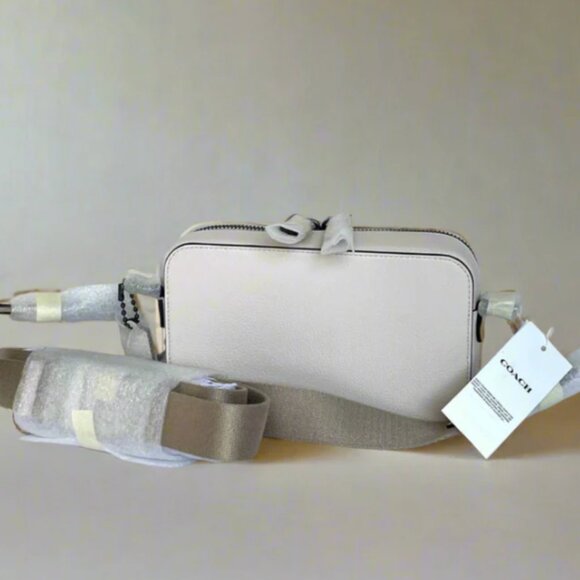 Coach Charter Slim Crossbody Bag White Leather Round Pouch CC070 ORG PKG - Picture 4 of 10